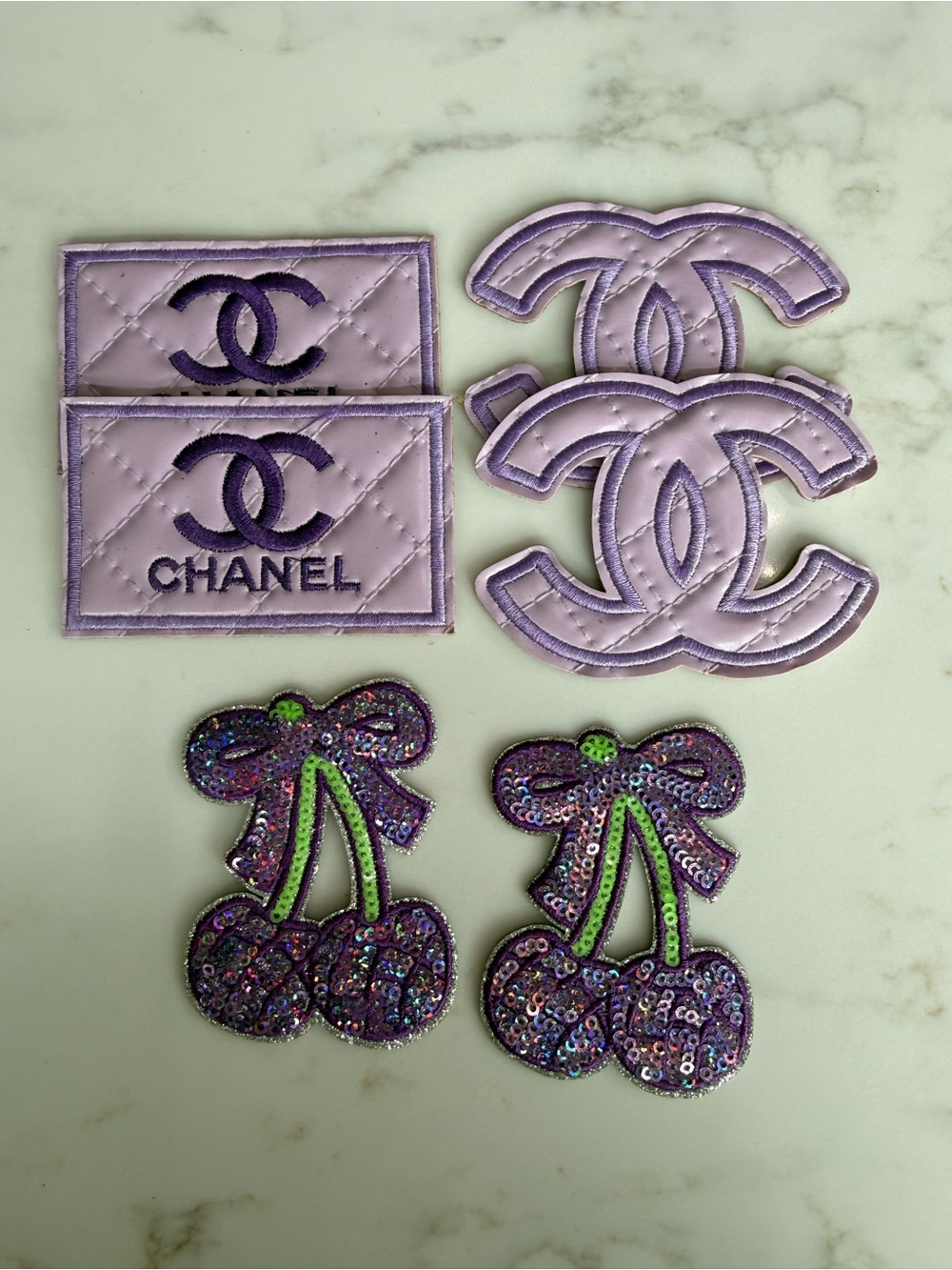 Hand Crafted Lavender Quilted Logo Iron on Patches